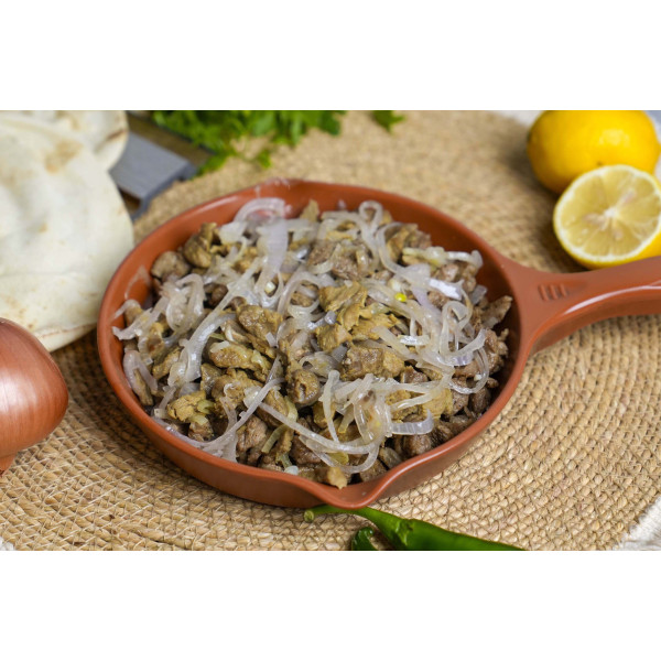 Meat ras asfour with onions