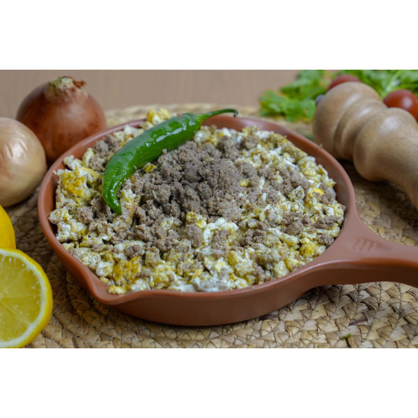 Eggs with meat